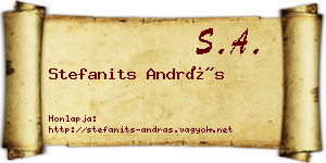 Stefanits András névjegykártya
